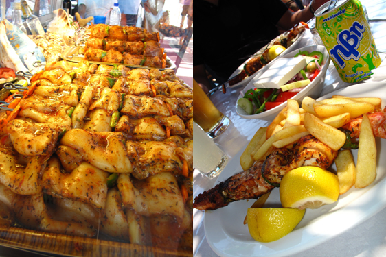 Seafood Souvlaki
