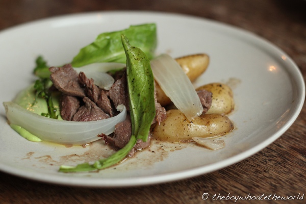Sauteed Venison with La Ratte Potatoes and Wild Gar