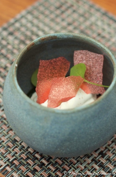 L Enclume - Rhubarb Apple Sorrel Brown butter